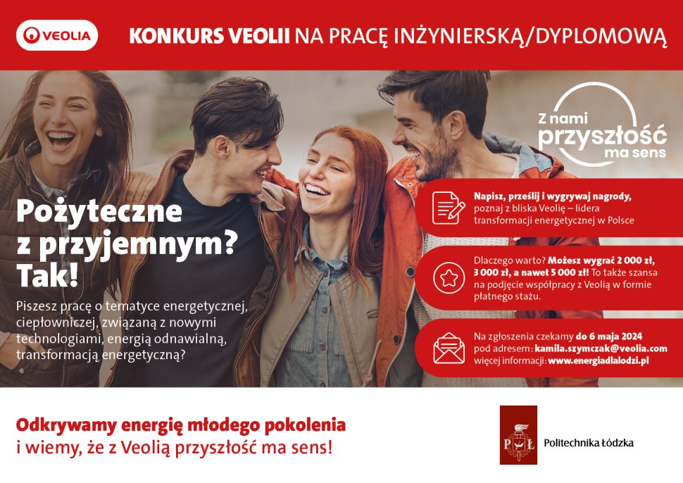 KONKURS VEOLII NA PRACĘ INŻYNIERSKĄ LUB DYPLOMOWĄ