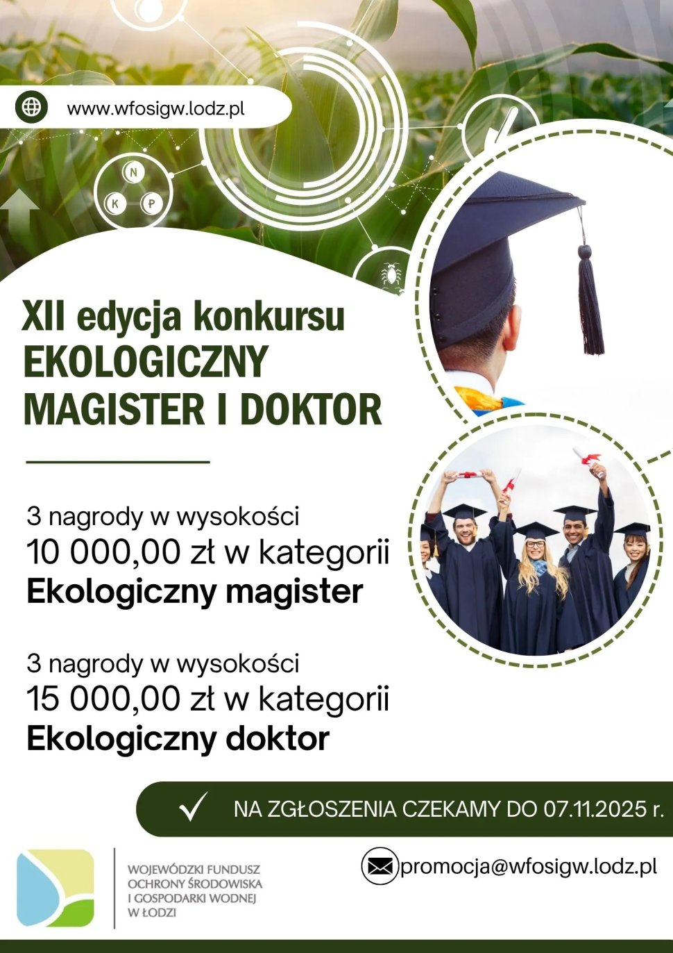 „Ekologiczny magister i doktor” XI edycja Konkursu o nagrodę WFOŚiGW w Łodzi