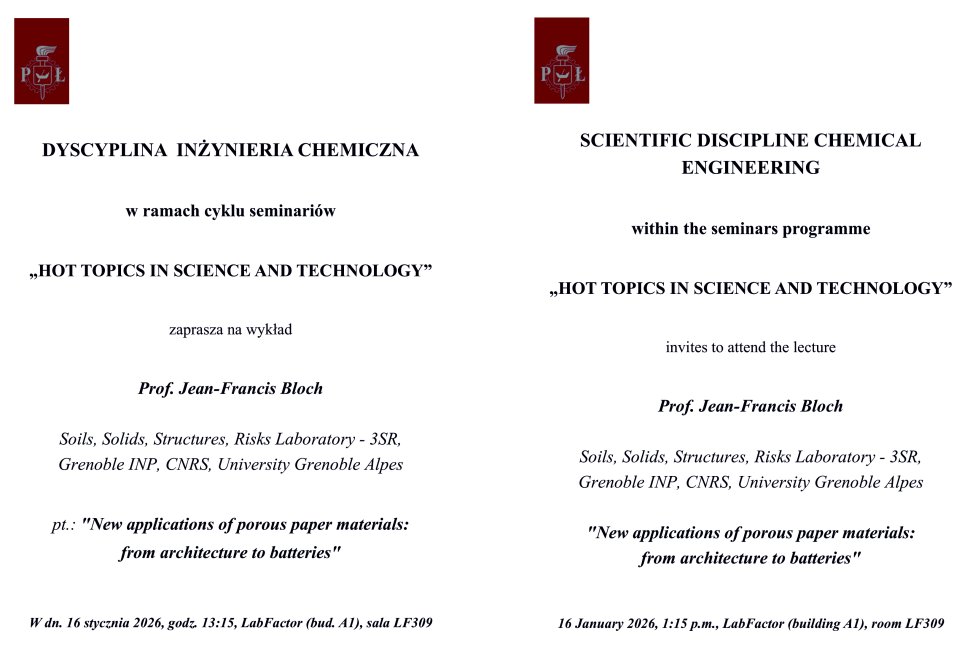 Zaproszenie w ramach cyklu seminariów „HOT TOPICS IN SCIENCE AND TECHNOLOGY”
