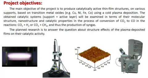 Nanostructured plasma catalysts for the CO2 conversion into synthetic gas
