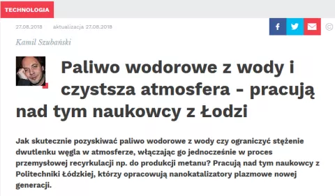 Paliwo wodorowe z wody - artykuł